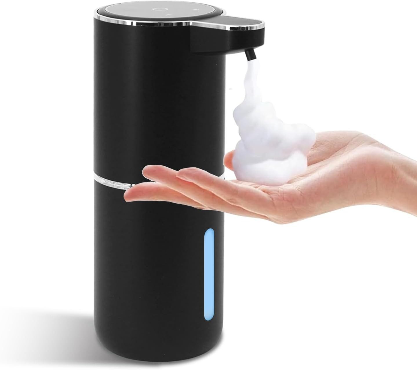 ARCASA Seifenspender Seifenspender Automatischer Schaumseifenspender 400ml USB-C Sensor, (Schaumseifenspender Set kontaktlos mit Klebepad und Akku für innen, Sensor Seifenspender Set inklusive Wandhalterung und USB-C Kabel 1tlg), Automatischer Seifenspend