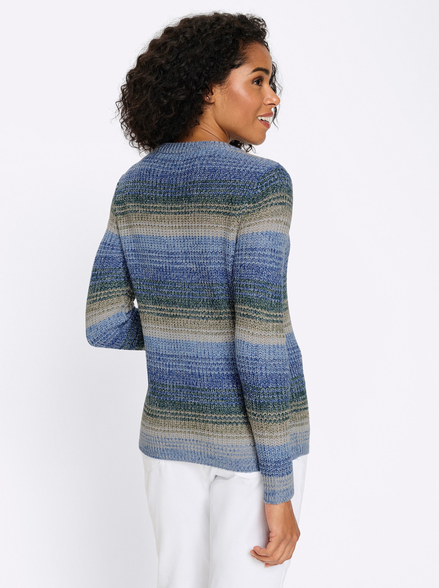 Sieh an! Strickpullover Langarm-Pullover Langarm Rippoptik günstig online kaufen