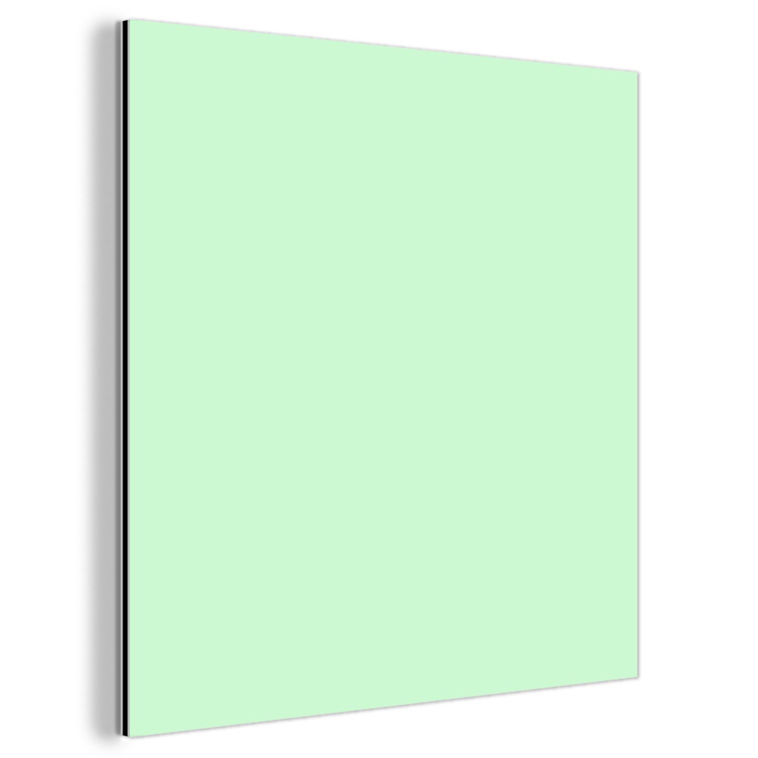MuchoWow Metallbild Blass – Mint – Grün, Inkl. Aufhängung, Alu-Dibond-Druck, Wandbild aus Metall, Aluminium deko, 20x20 cm