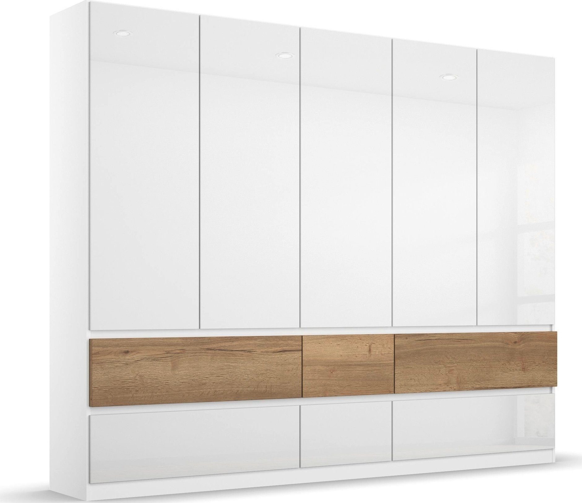 rauch Drehtürenschrank Winnipeg grifflose Front, Schubkästen m. Griffmulde, auch mit Beleuchtung
