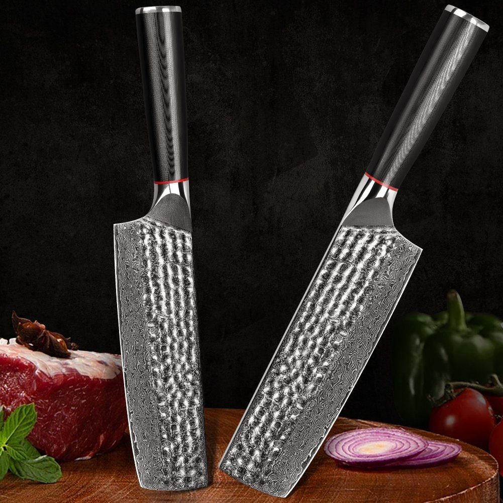 Coisini Messer-Set Damaszenerstahl 3tlg.Damastmesser Kochmesser (3-tlg) Lagen Set Küchenmesser 67