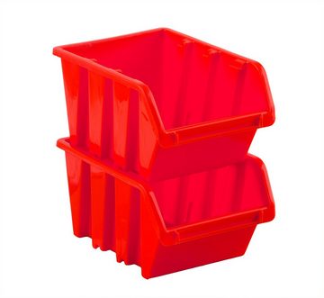 BigDean Stapelbox Sichtlagerboxen Set 36 Stück Rot Größe 1 (11,5x8x6 cm) stapelbar (36 St)