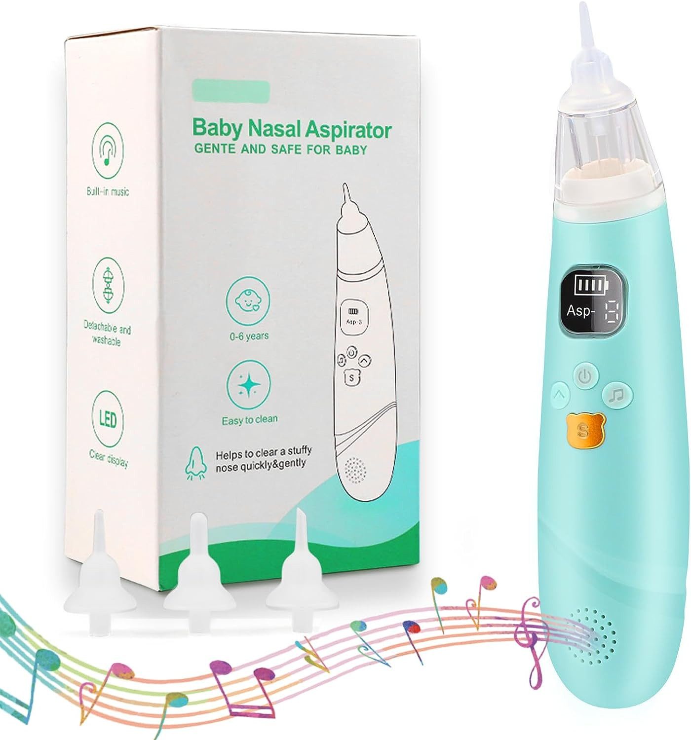 DOPWii Nasensauger Kinder Nasenreiniger mit 3 Saugstarken,Automatisch Nasal Aspirator, 1-tlg.