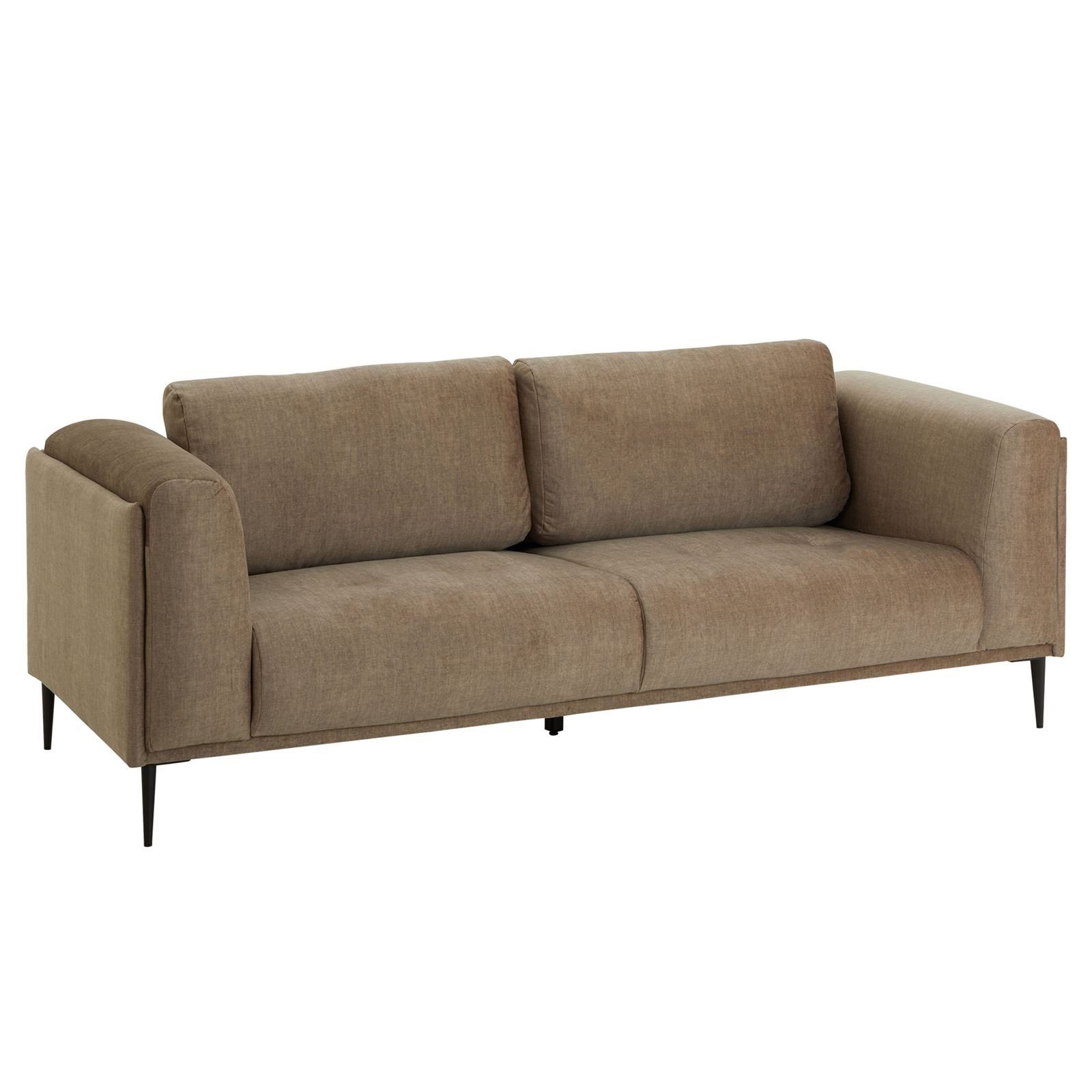 CARO-Möbel 3-Sitzer MAGNA, Sofa Dreisitzer Samt in mocca mit 2 großen Rückenpolster Couch skandin