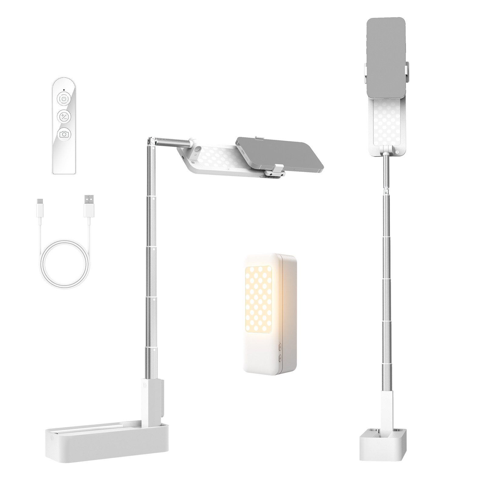 Neewer Videoleuchte V10 Overhead Tischständer für Selfie Videos mit LED, passt an Smartphones