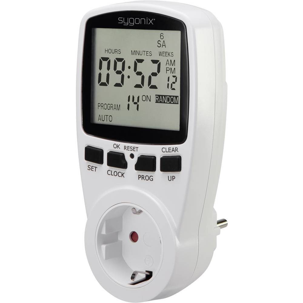 Sygonix Zeitschaltuhr Digitale Wochenzeitschaltuhr Tm2 1625525, Timer-Funktion, START/STOPP-Funktion, Zufallsfunktion