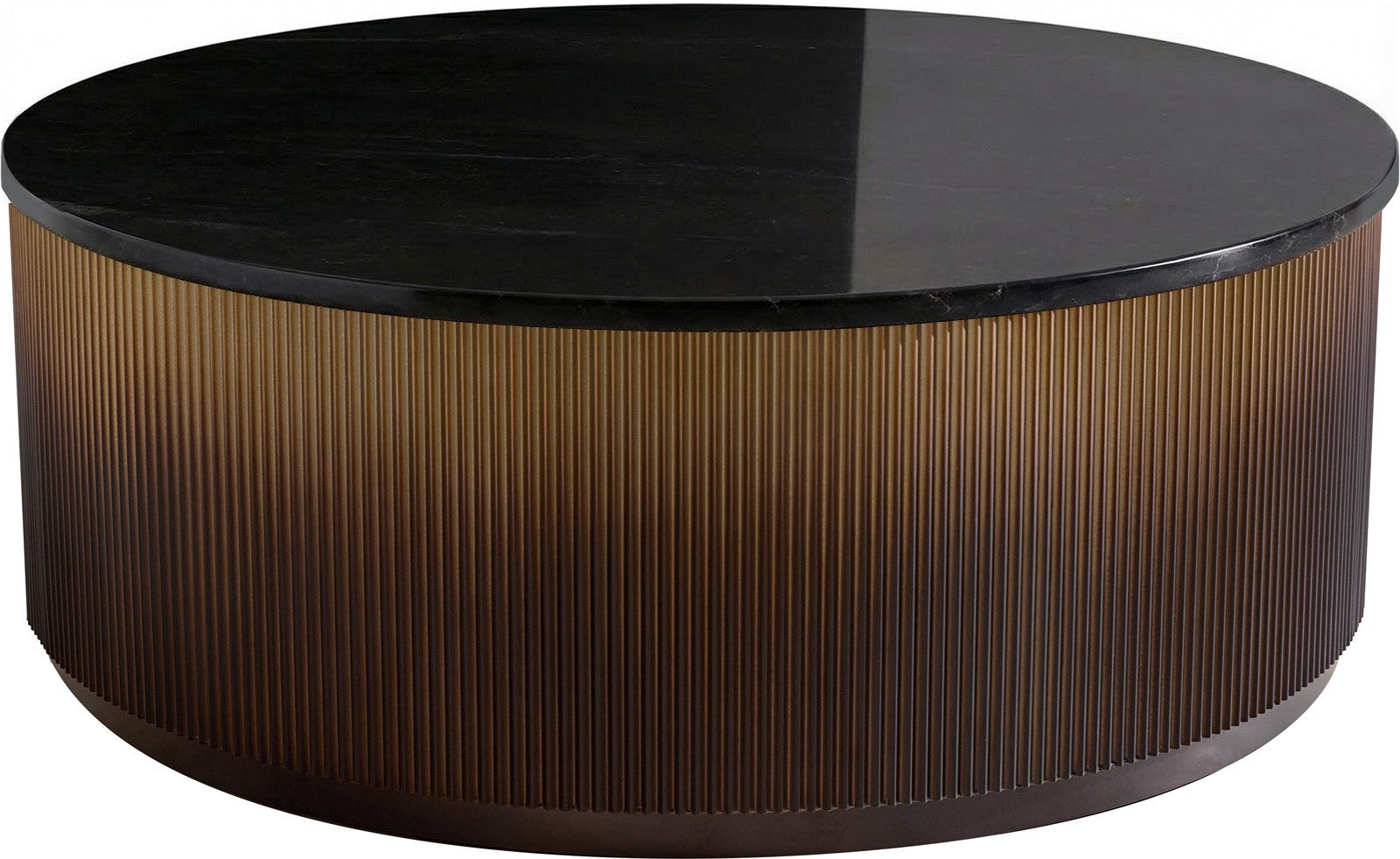DELIFE Couchtisch Fiorano, Marmor Schwarz Silber 90x90 cm Metall Gold Ombre