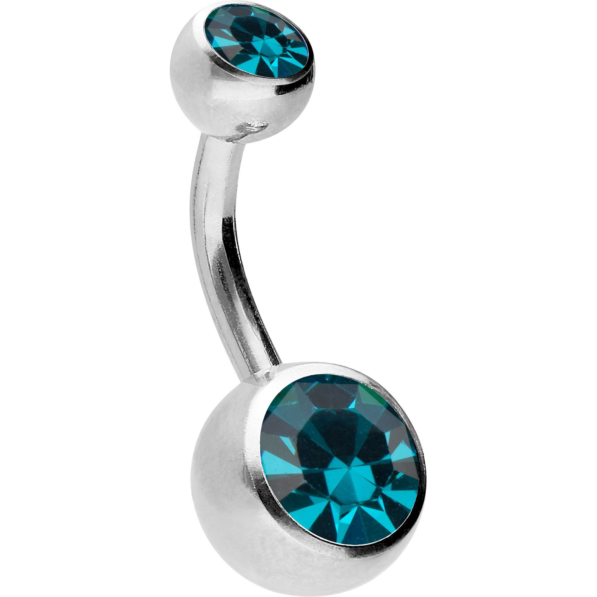 PIERCINGLINE Bauchnabelpiercing Chirurgenstahl Bananabell ZWEI KRISTALLE (Bananabells, 1-tlg)