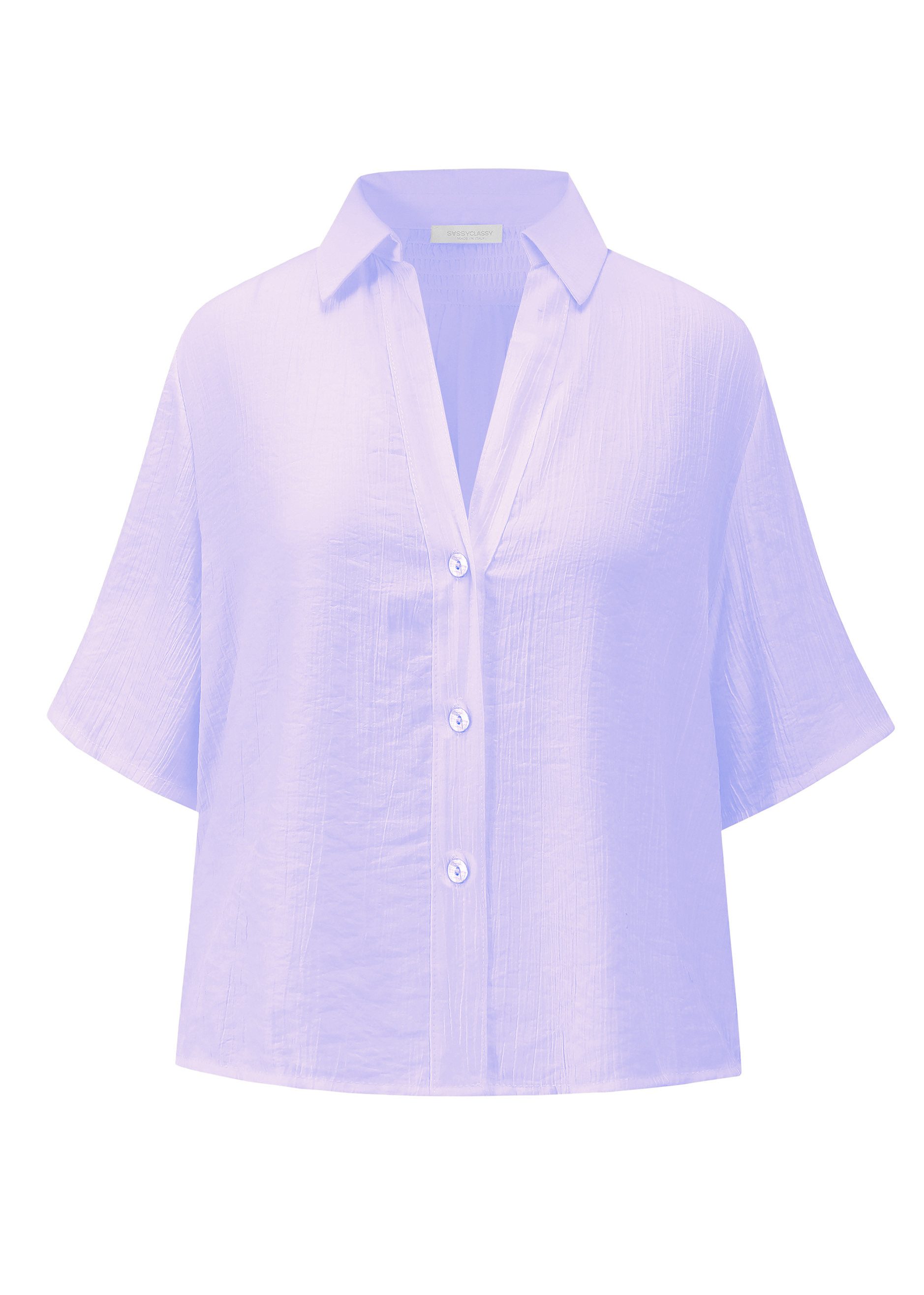 SASSYCLASSY Langarmbluse Bluse in Crincle Optik für Damen Sommerliche Bluse günstig online kaufen