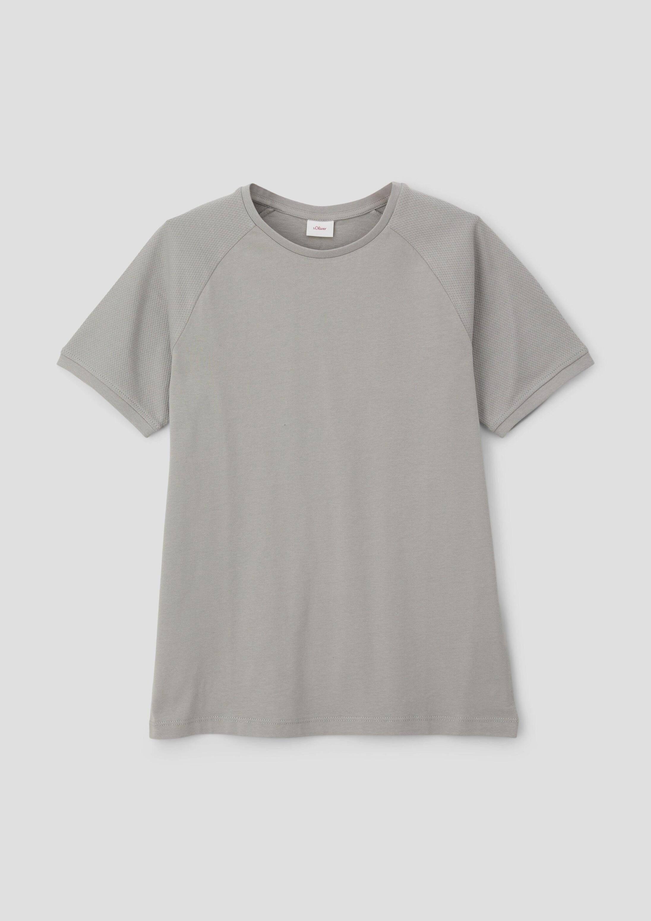 s.Oliver Kurzarmshirt T-Shirt T-Shirt mit Mesh-Ärmeln