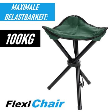 MAVURA Campingstuhl FlexiChair Camping Hocker - Faltbarer Stuhl mit Dreibein, ideal für Camping, Outdoor-Aktivitäten, Festivals und Angeln