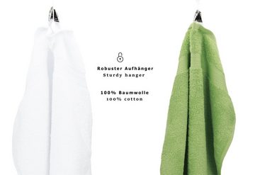 Betz Handtuch Set 6-TLG. Handtuch-Set Premium 100% Baumwolle 2 Duschtücher 4 Handtücher, 100% Baumwolle, (Set, 6-tlg), Farbe weiß und apfelgrün