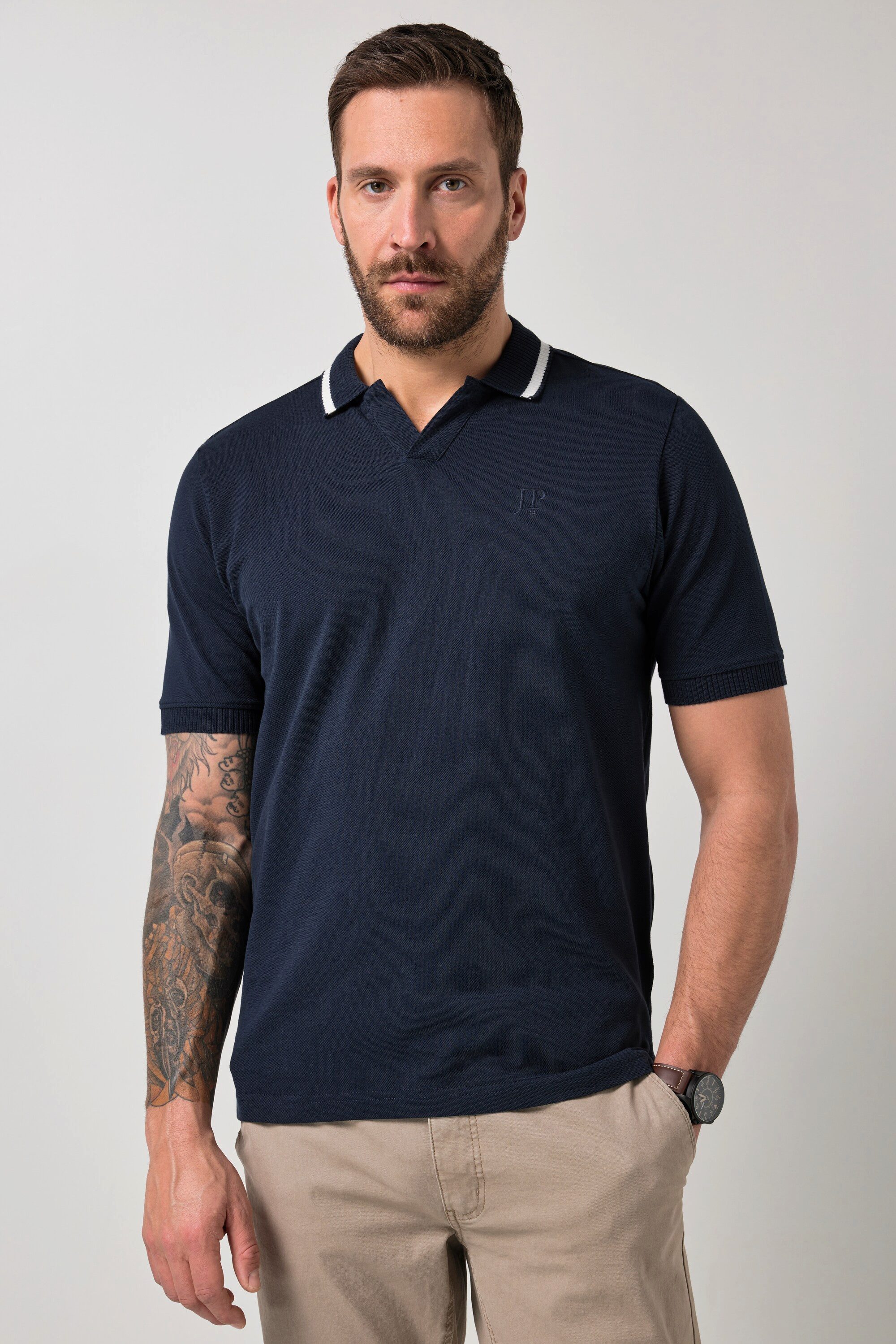 Poloshirt Poloshirt Halbarm Piqué Bruststick bis 8 XL