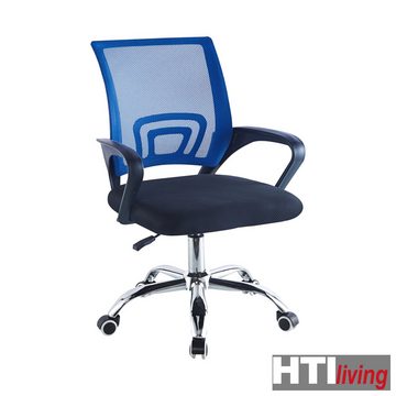 HTI-Living Schreibtischstuhl Schreibtischstuhl Georg Blau (Stück, 1 St), höhenverstellbarer Drehstuhl Lordosenstütze für ergonomisches Sitzen