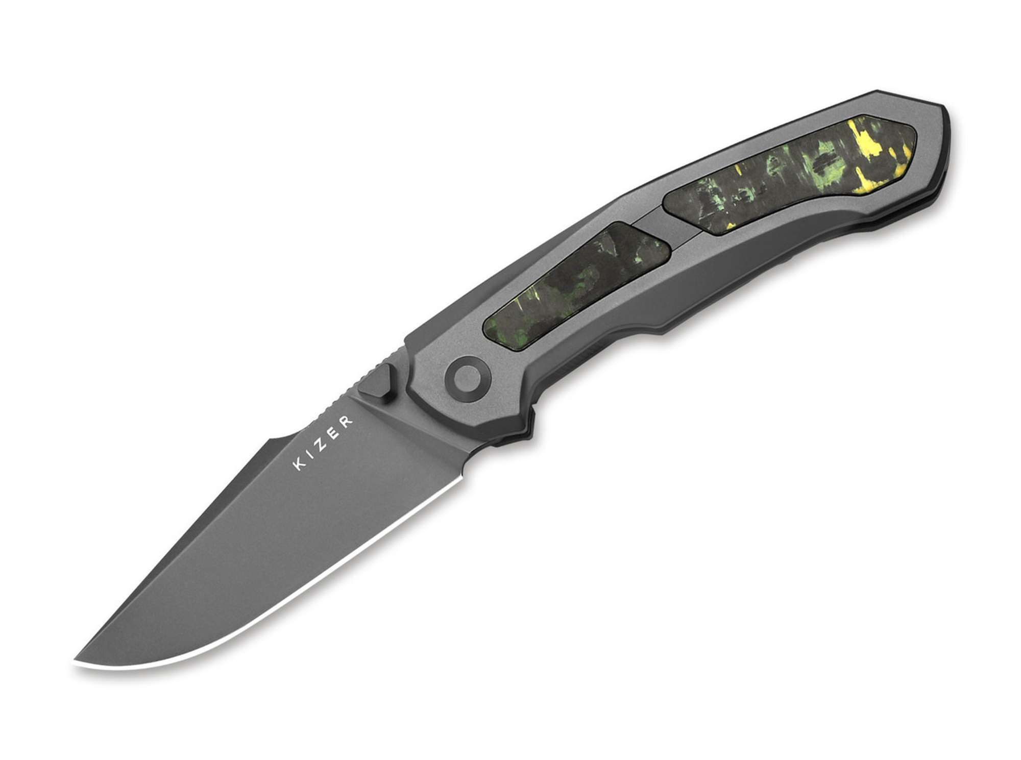 Kizer Taschenmesser Kizer Feweed S90V Ti Fat Carbon Toxic Storm