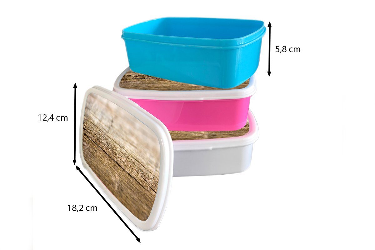 MuchoWow Lunchbox Aufbau Brotdose Kunststoff, Kunststoff Holzbretts, eines Kinder, rosa für Snackbox, (2-tlg), Erwachsene, Mädchen, Brotbox