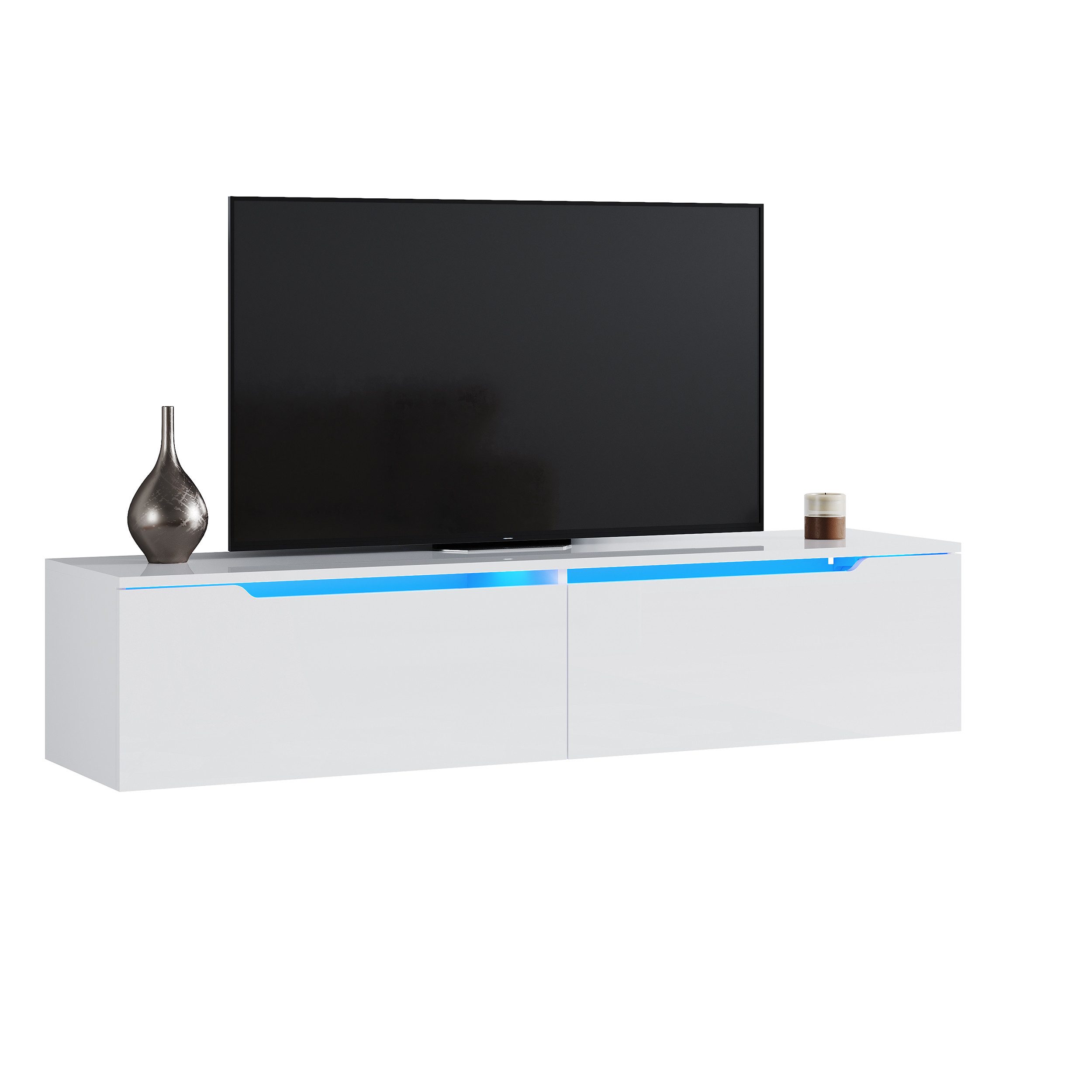 SONNI TV-Schrank Lowboard TV Schrank weiß/schwarz günstig online kaufen