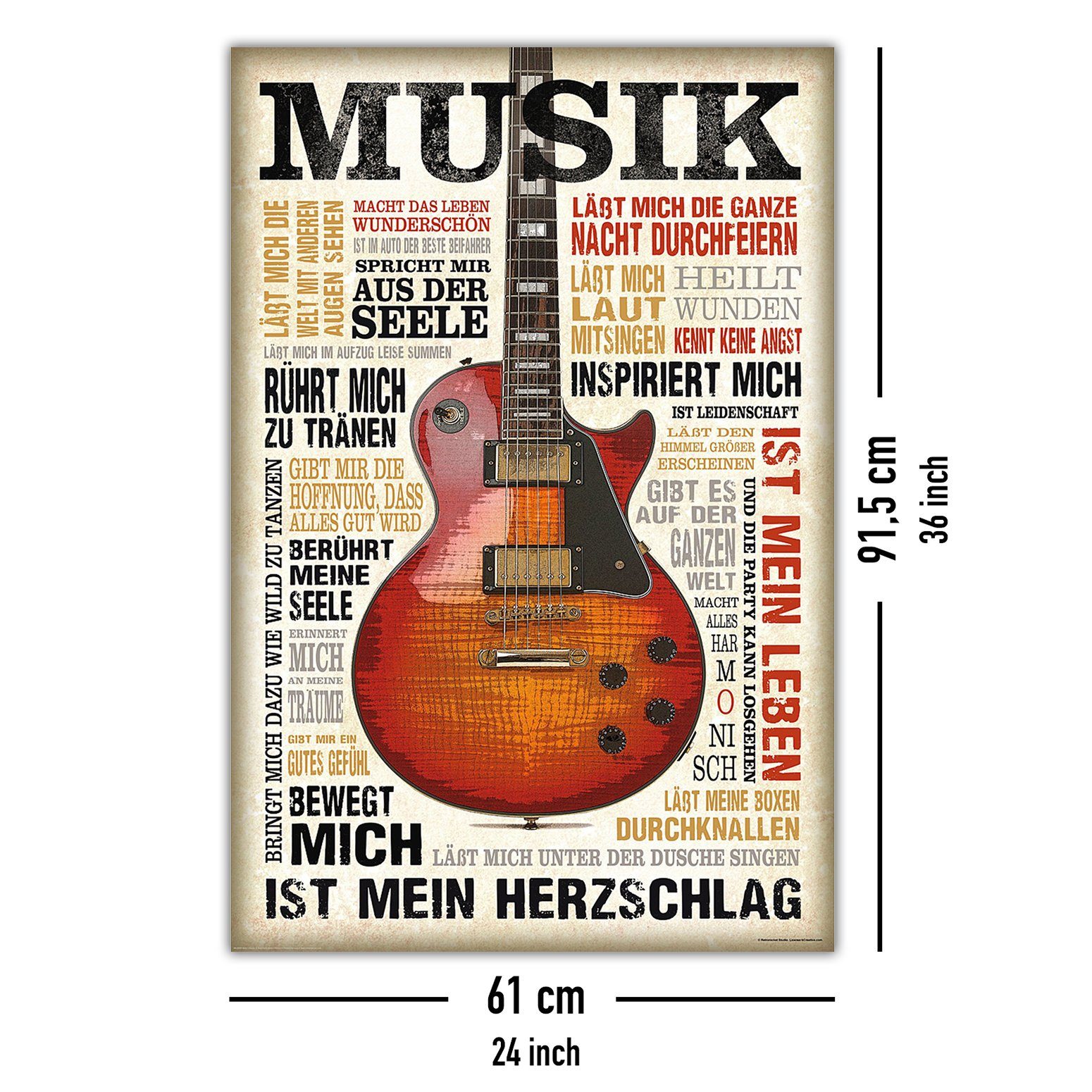 Reinders! Poster Musik ist Leidenschaft Poster 61 x 91,5 cm