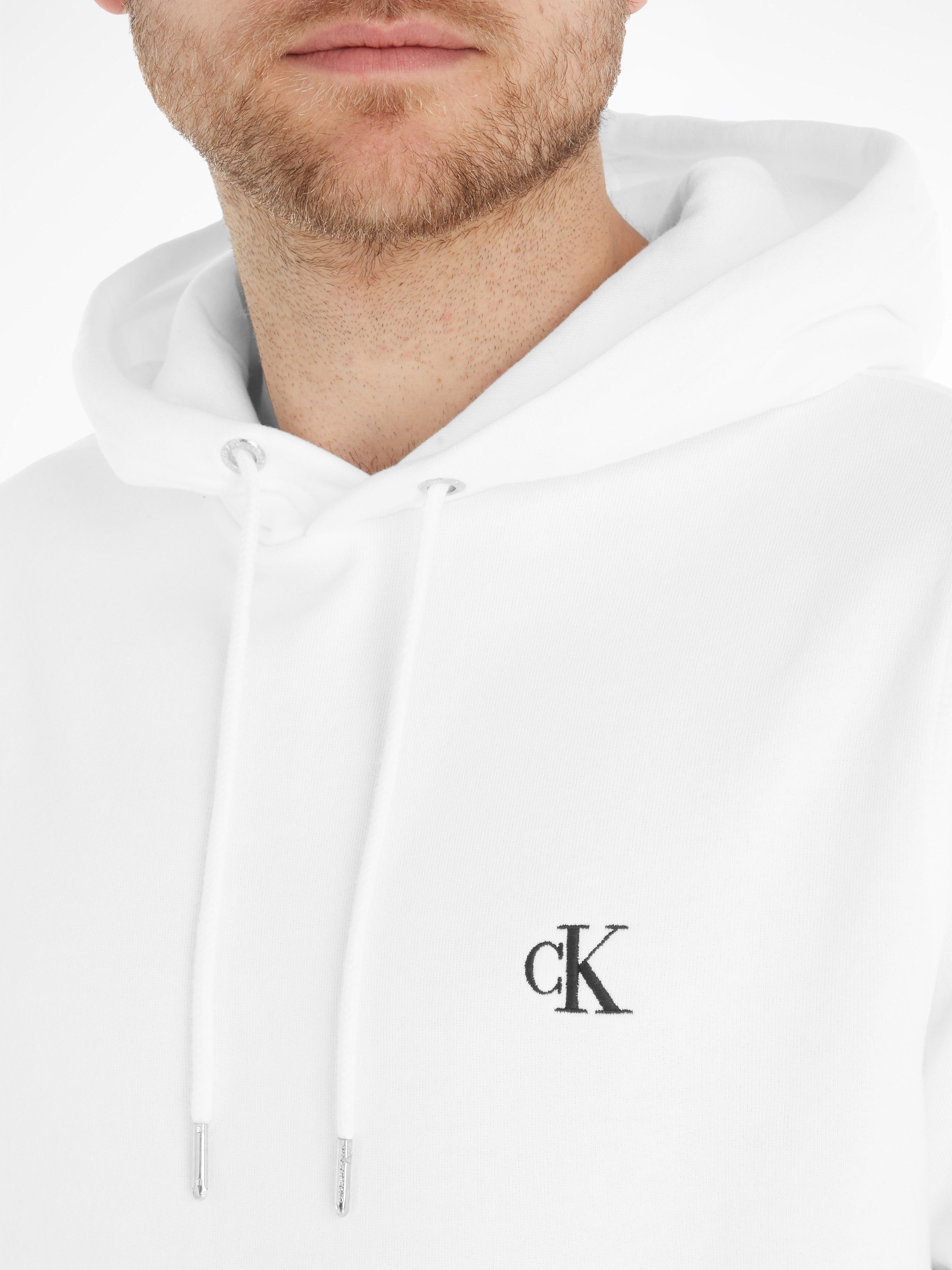 Calvin Klein Jeans CK Bright Kapuzensweatshirt White ESSENTIAL HOODIE