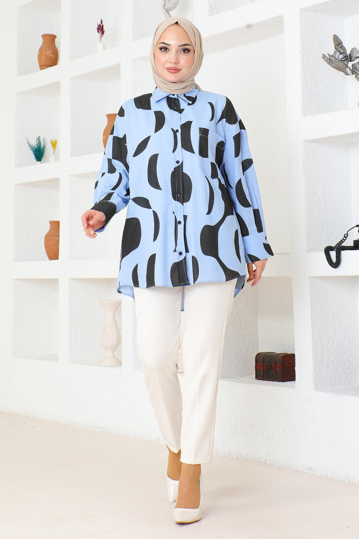 MODAMİHRAM Tunika Detailliertes gemustertes Tunika