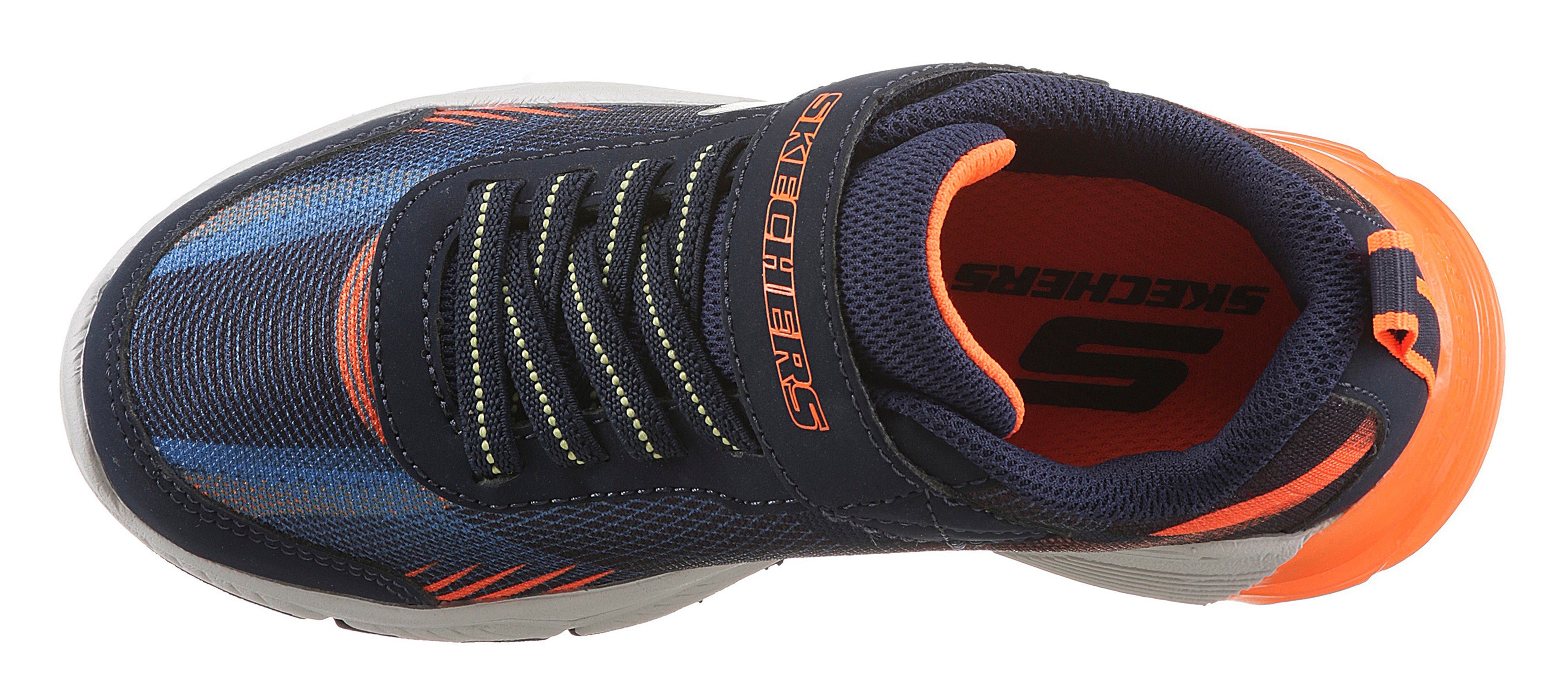 Skechers Kids THERMOFLUX 2.0 (20203106) und schlupfen durch einfach Klettriegel Sneaker navy/blue/orange Gummizug zum