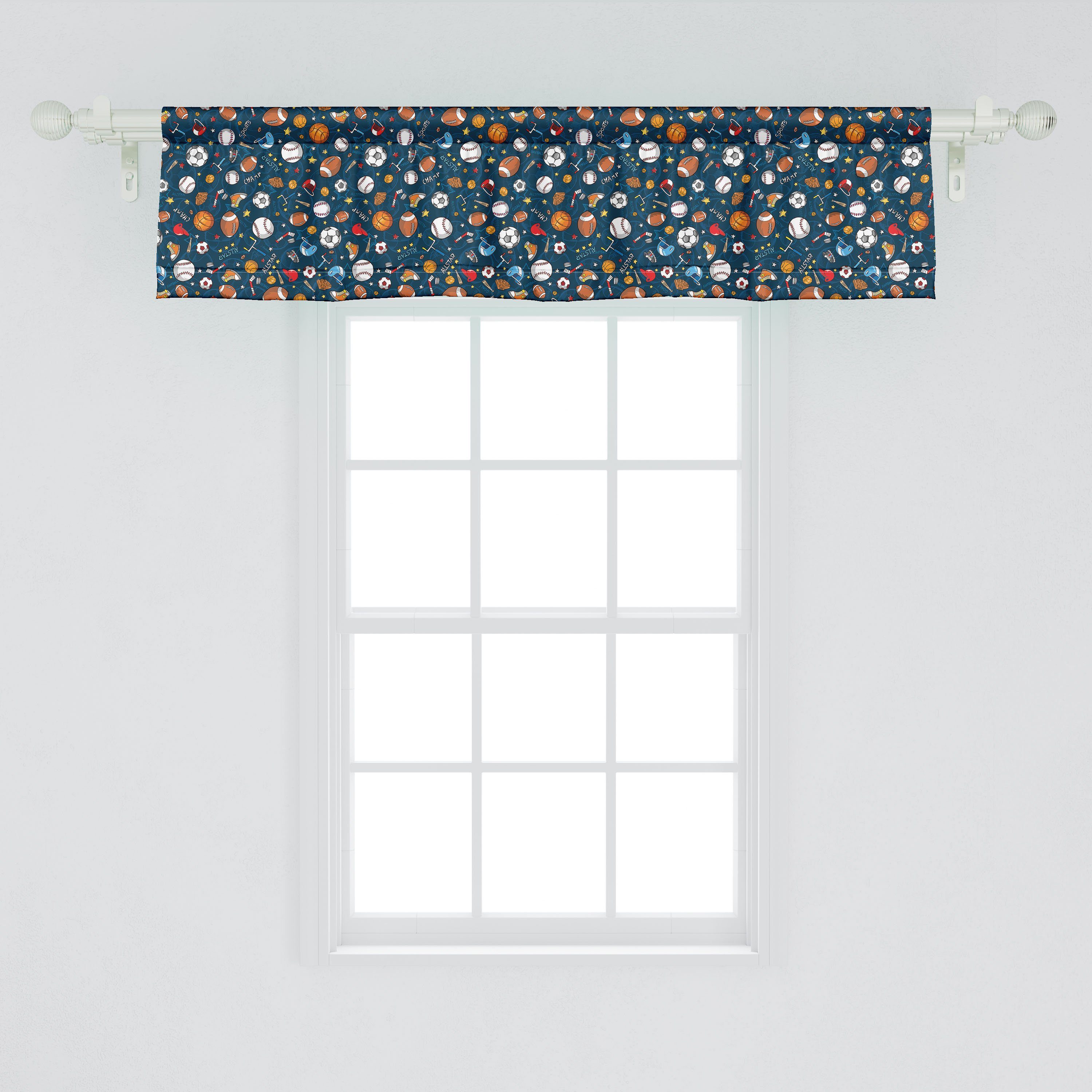 Scheibengardine Vorhang Volant für Abakuhaus, Schlafzimmer Kulisse Sport Stangentasche, mit Microfaser, Silhouette Dunkle Küche Dekor