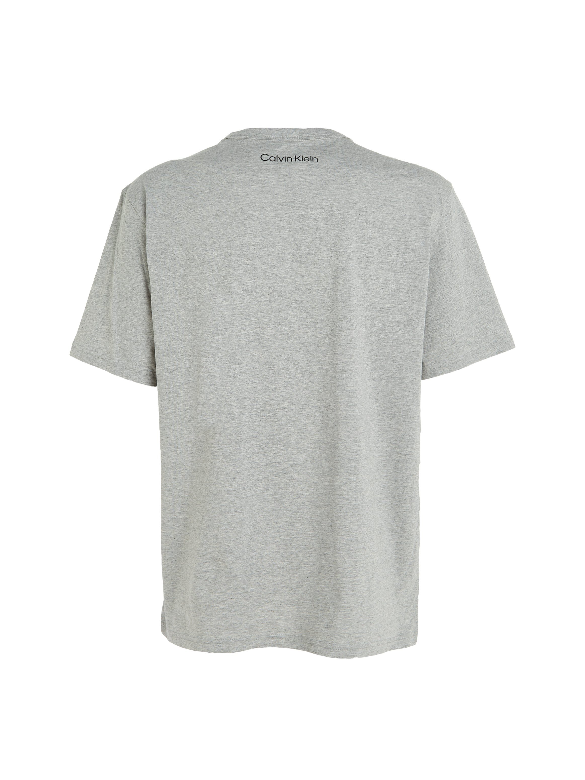 T-Shirt Calvin Logodruck Brust auf GREY-HEATHER Underwear der mit CREW Klein S/S NECK
