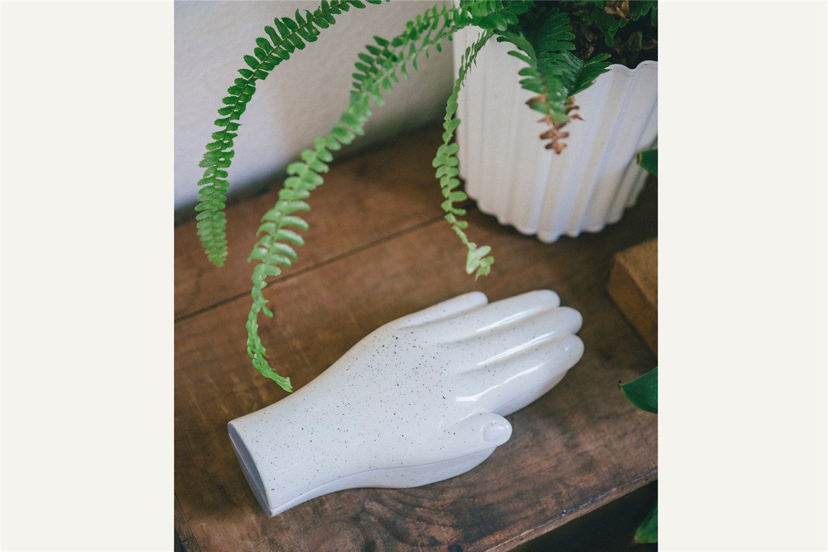 DOIY Aufbewahrungsbox Organs Schale Hand (Keramik, 1 St., mit Deckel), ca. 23 x 10,5 x 6,5 cm