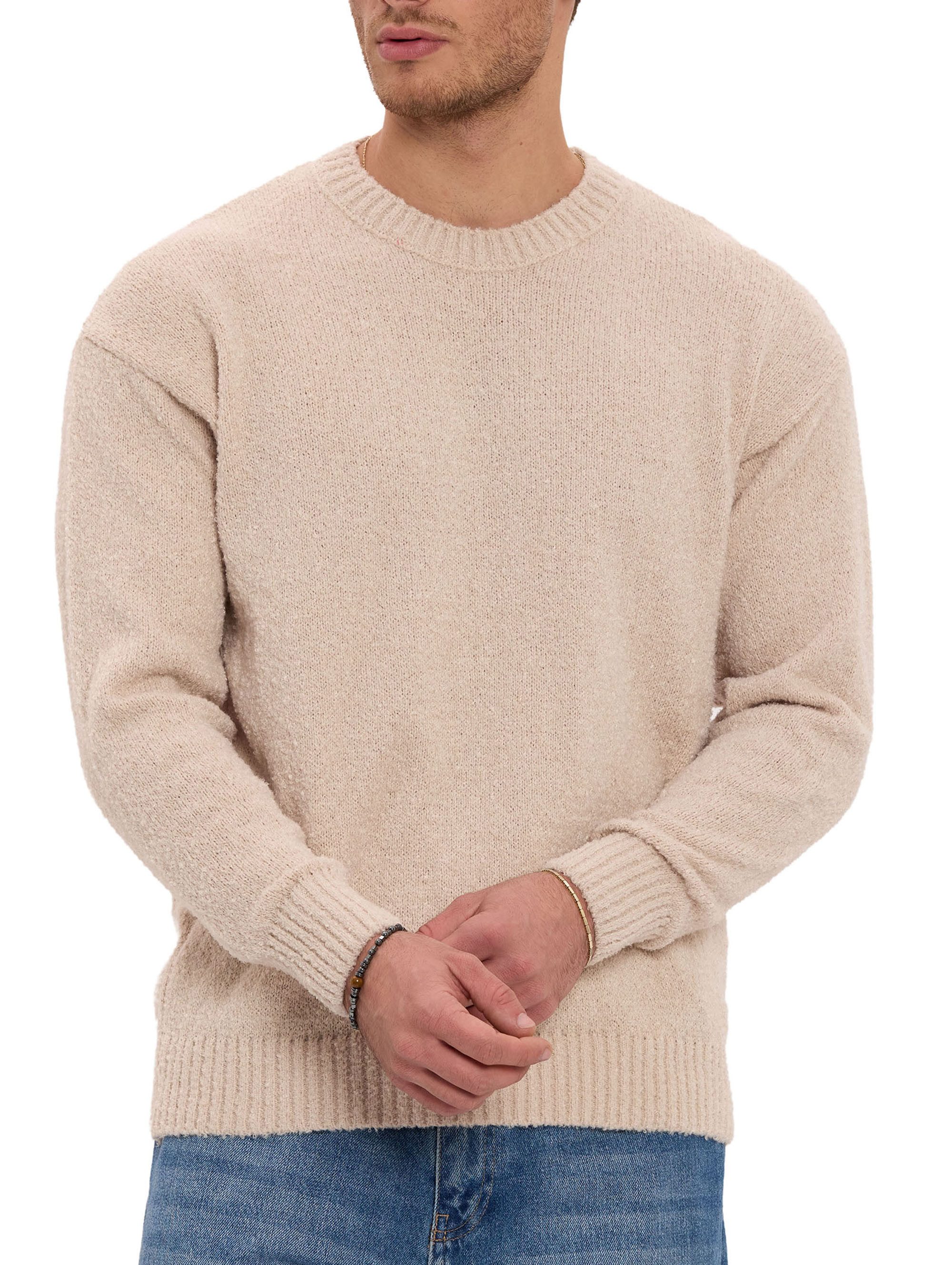 RedBridge Strickpullover by Spruse Rundhals Strickpullover modern Casual Look Bouclé-Struktur, Rundhalsausschnitt, Rippbündchen