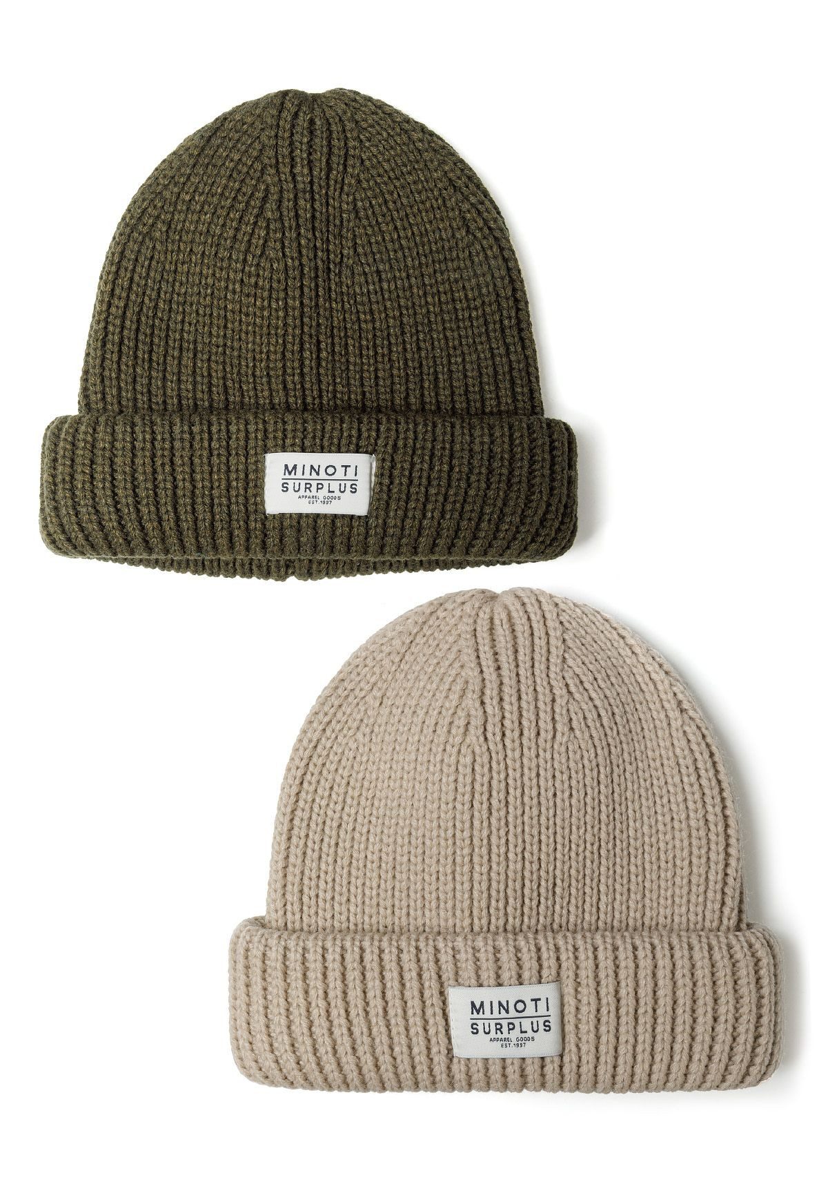 MINOTI Beanie Zwei Beanie-Strickmützen mit Aufnäher günstig online kaufen