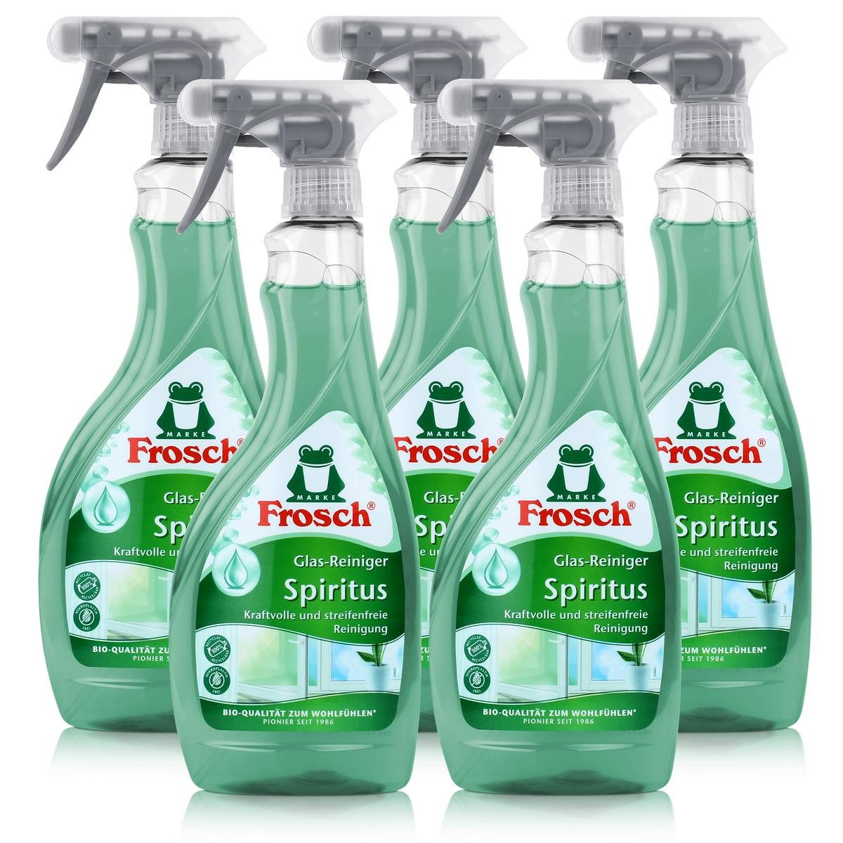 5x Frosch Spiritus Glas-Reiniger Sprühflasche 500 ml Glasreiniger