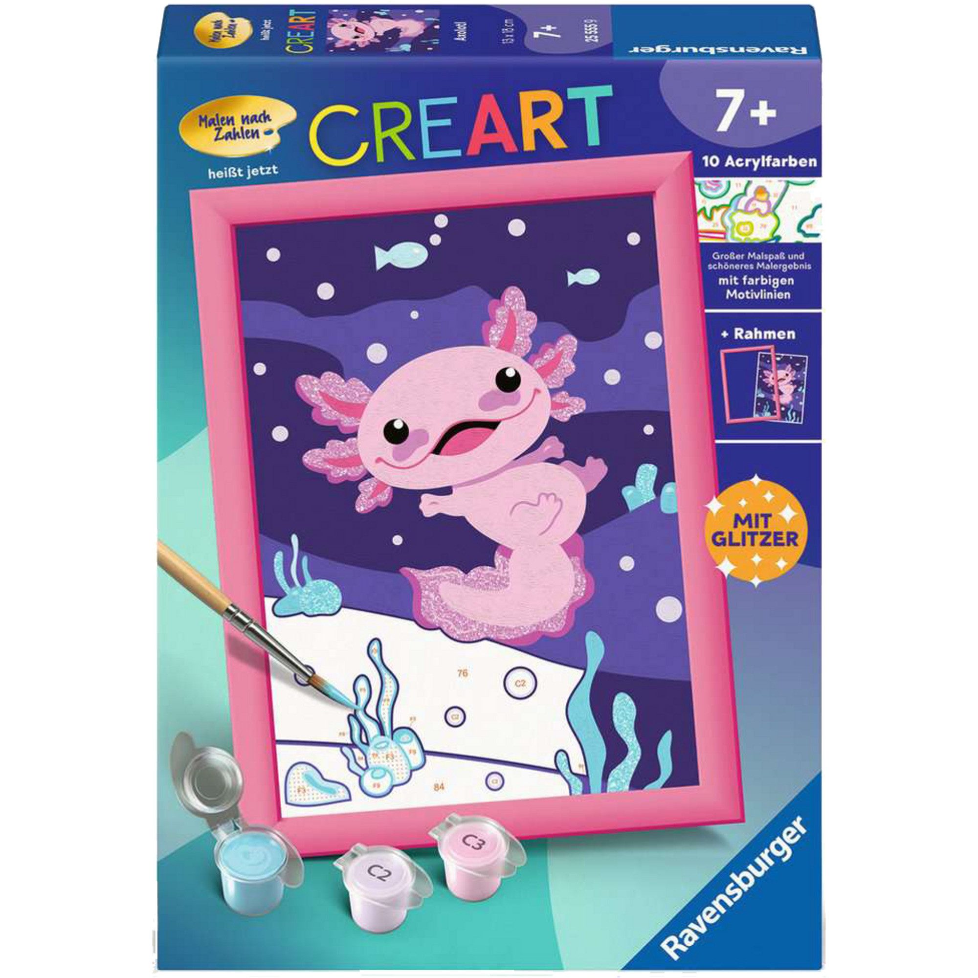 Kreativset Ravensburger CreArt - Axolotl, Malen