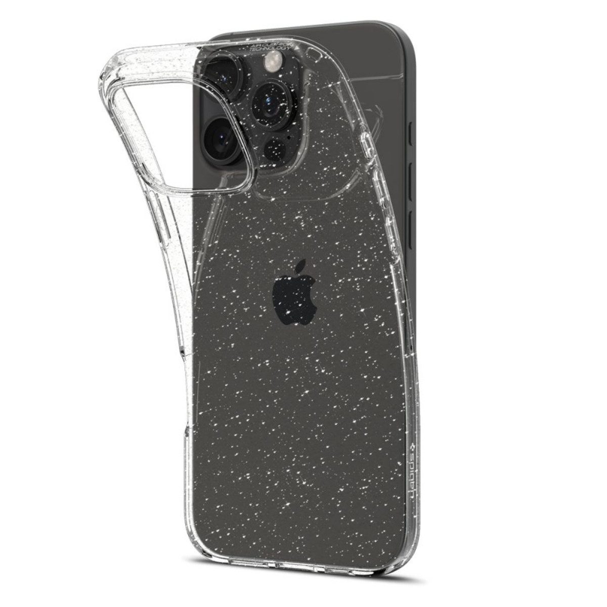 Spigen Handyhülle Liquid Crystal Transparent Glitzernd Kompatibel mit iPhone 16 Pro 6,3, Transparente Optik mit dezentem Glitzereffekt und schlankem Profil