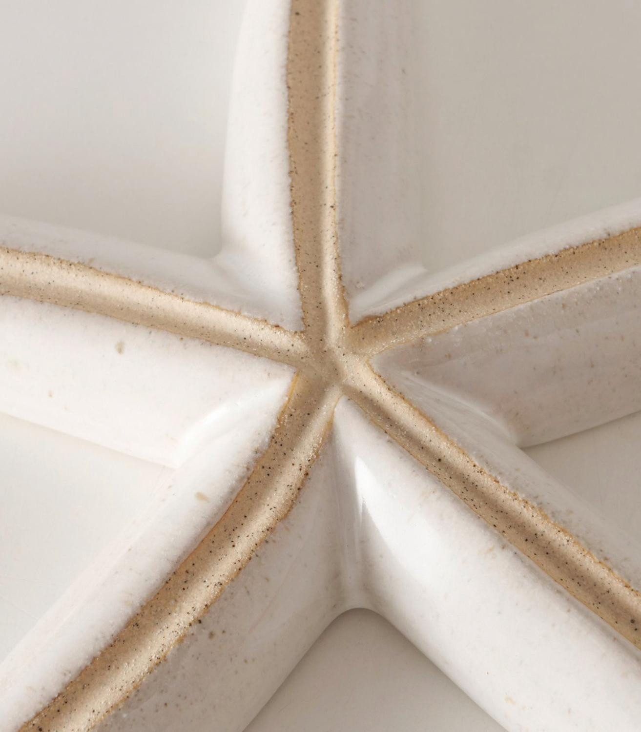 BOLTZE GRUPPE GmbH Dekofigur Deko-Seestern ANIJA, Weiß, Keramik, Steinzeug, (1 St), Aufgeraut, Lasiert, L 25 x B 25 x H 3 cm