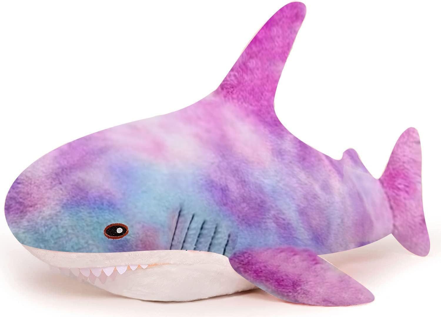 Tinisu Plüschfigur Hai Regenbogen Kuscheltier Glitzer - 30 cm weiches Plüschtier