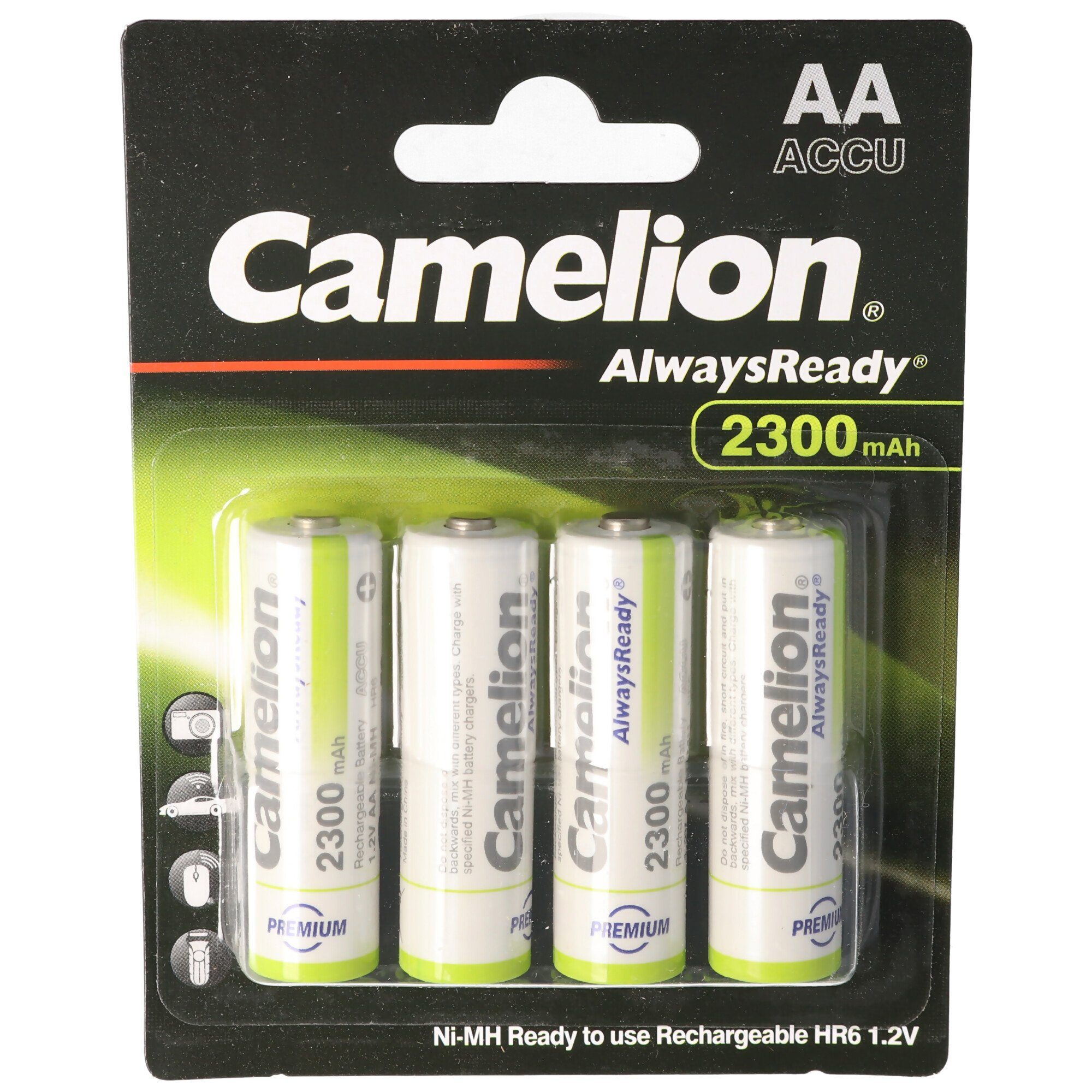 HR6, zu Mignon bis AA, 4er Akku NiMH in 2300 Camelion mit Blisterverpa Akku 2300mAh V) mAh LR6, (1,2