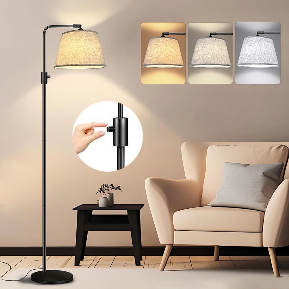 MUPOO LED Stehlampe Stehleuchte mit Leinenschirm,Moderne günstig online kaufen