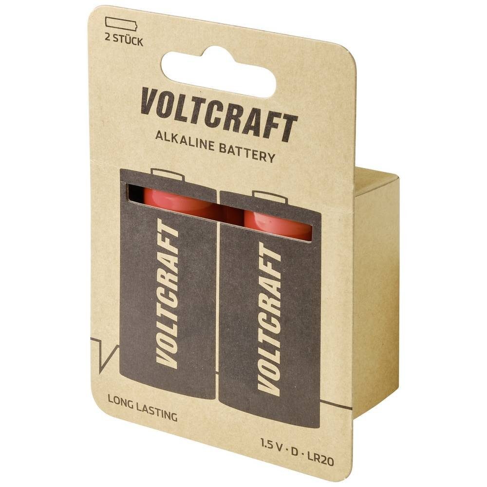 VOLTCRAFT Alkaline 2er-Set Akku Mono-Batterien