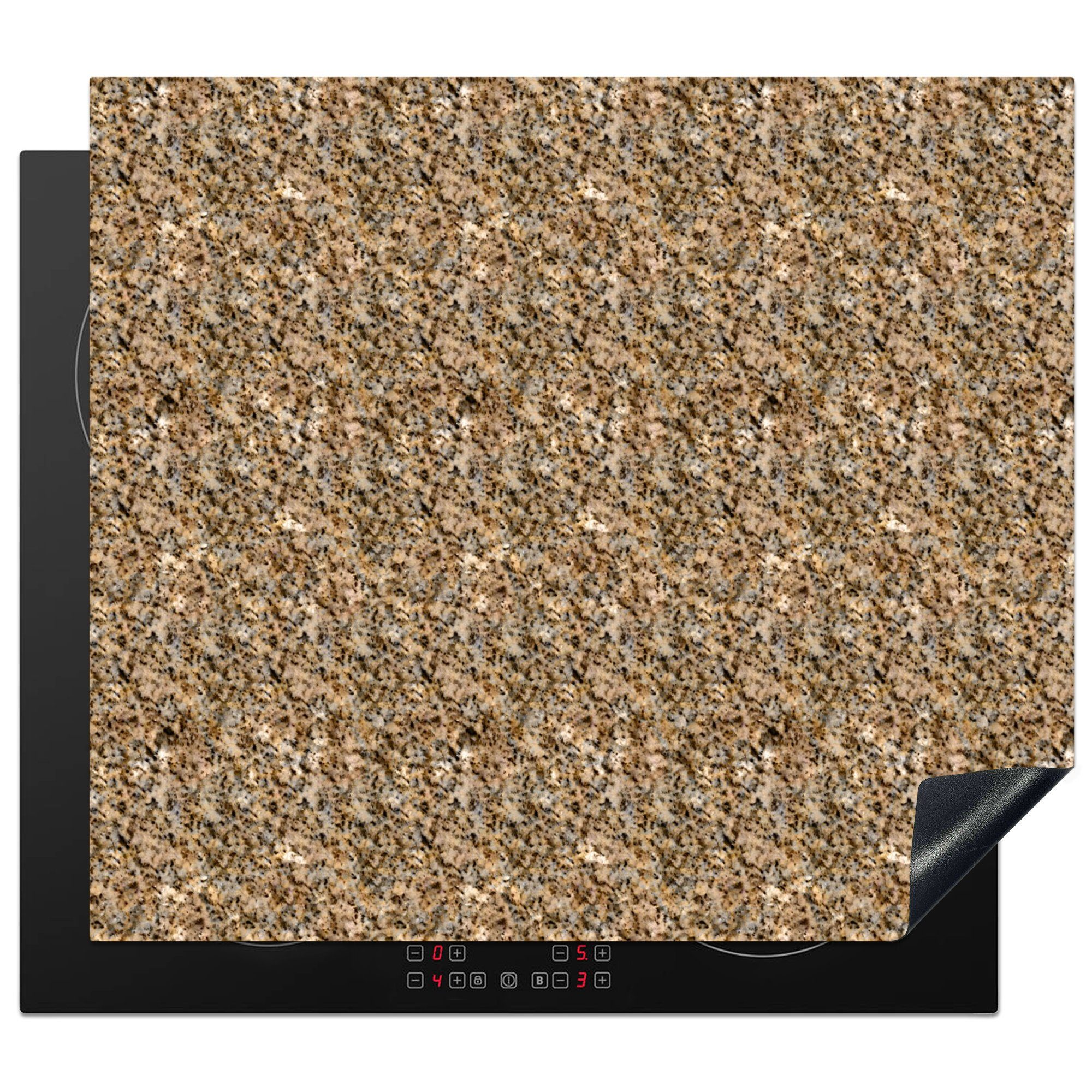 MuchoWow Herdblende-/Abdeckplatte Granit - Muster - Textur, Vinyl, (1 tlg), 57x51 cm, Induktionsschutz, Induktionskochfeld, Ceranfeldabdeckung
