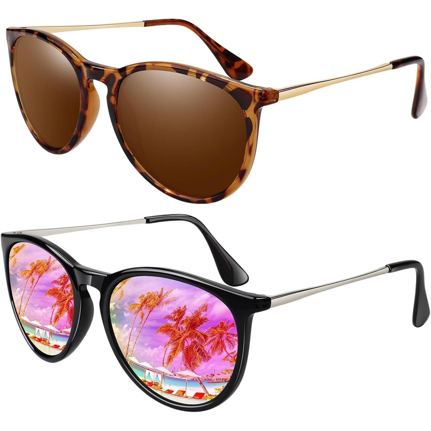 LuxusKollektion Retrosonnenbrille Damen Sonnenbrille Polarisiert Retro Rund Vintage Designer Stil UV400