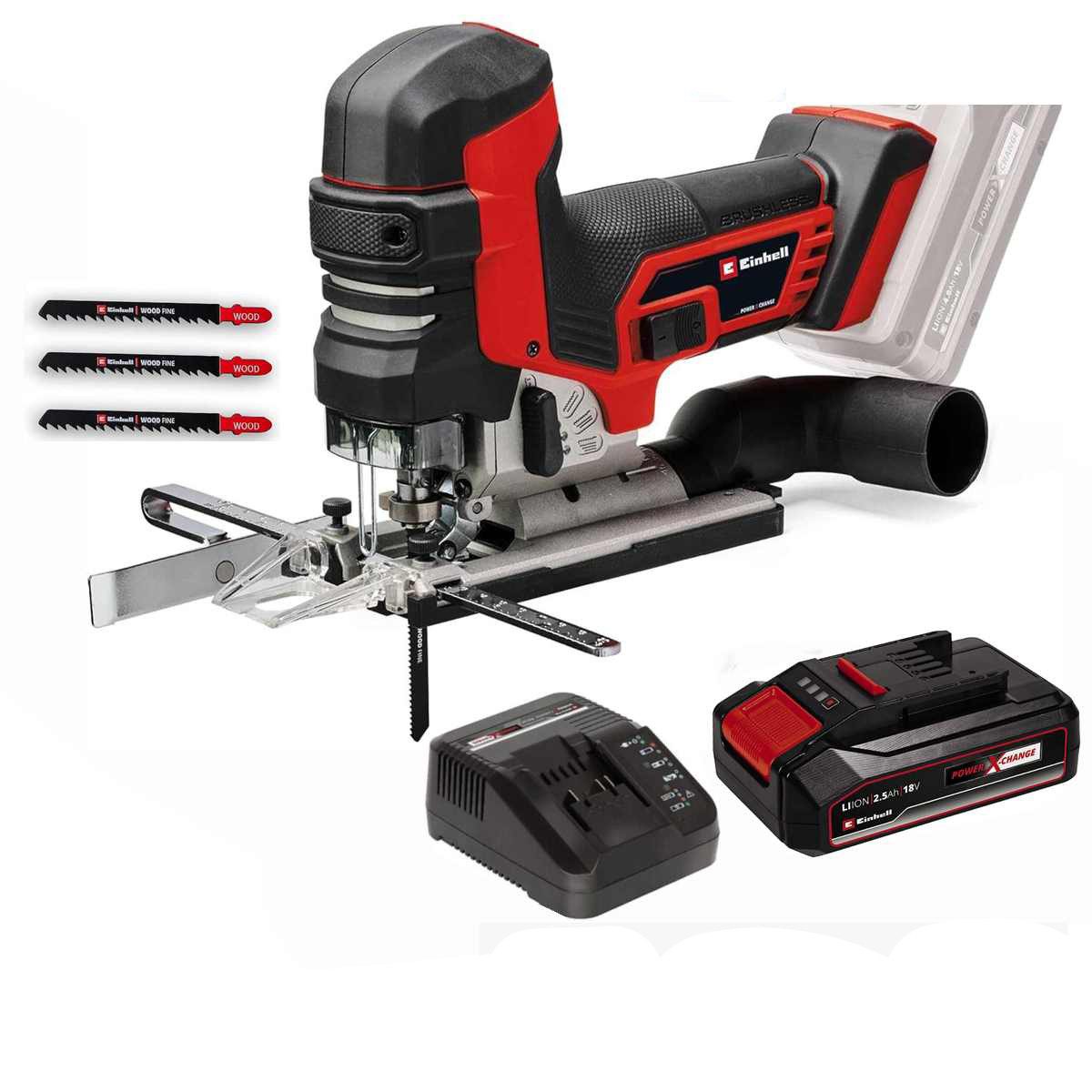 Einhell Akku-Pendelhubstichsäge Professional Stichsäge TP-JST 18/135 Li BL 18V Akku 2.5 Ah Ladegerät