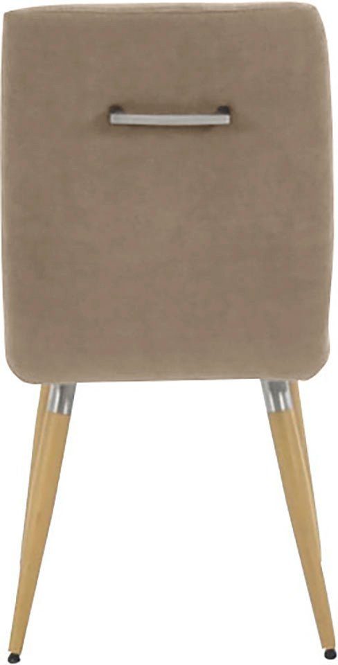 K+W Komfort & Wohnen 6411, Massivholzbeine Sitzsteppung, 4-Fußstuhl Edelstahlgriff am mit Rücken