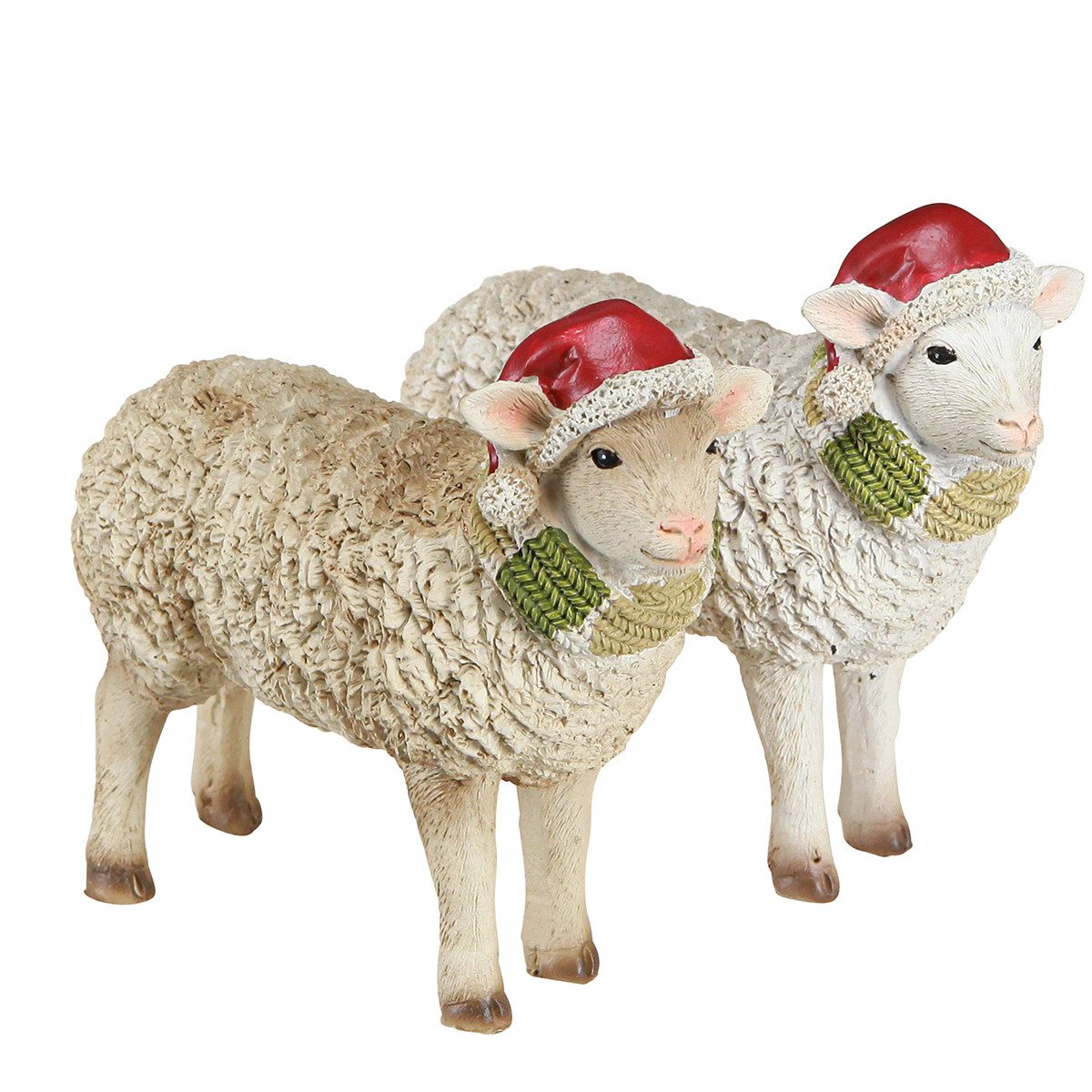 Viana Weihnachtsmann Weihnachtsdeko Figuren Schaf mit Mütze und Schal