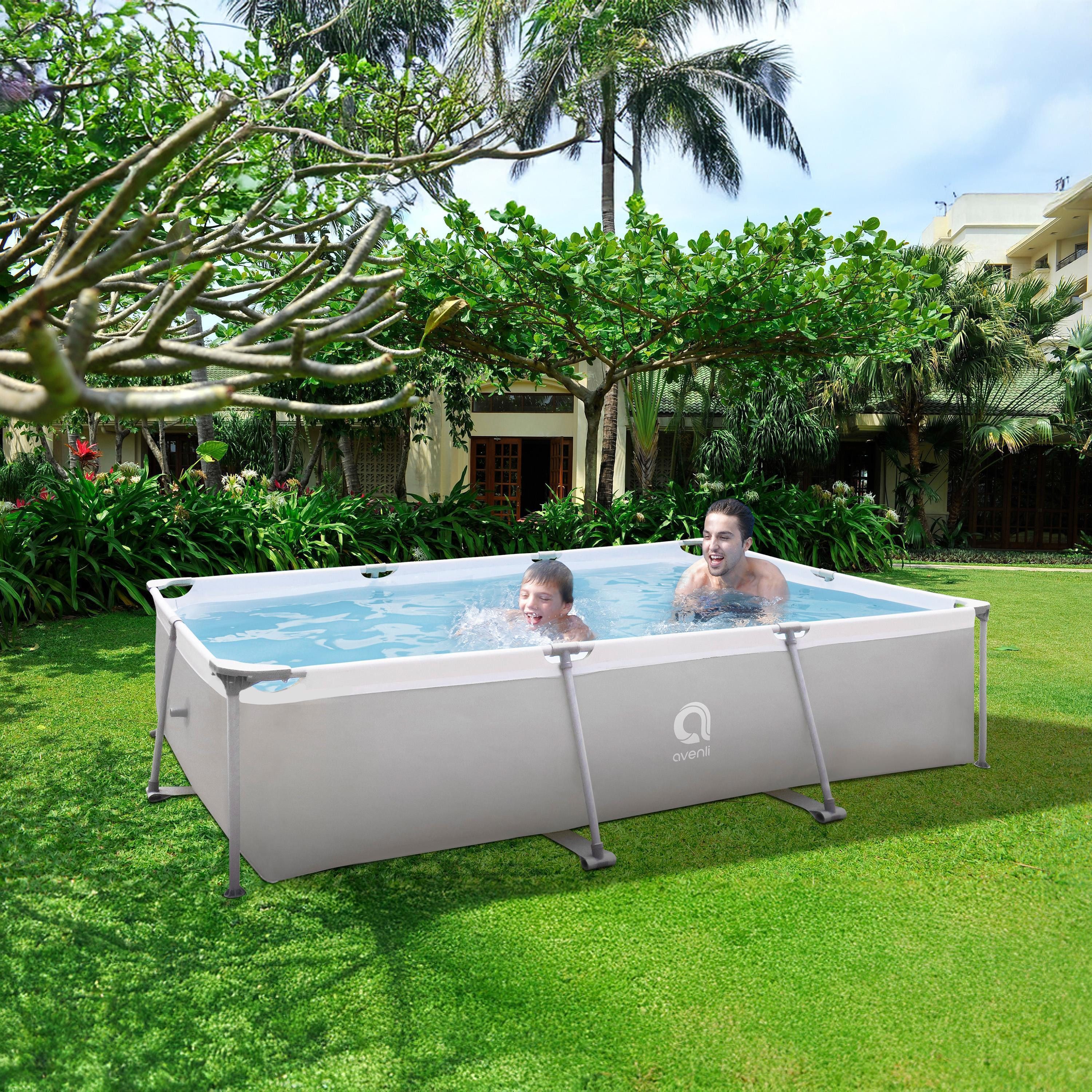 Avenli Framepool Frame Rectangular Pool Set 300 x 207 x 65 cm (Stahlrahmenpool Komplettset, Mit Pumpe), Inklusive Pumpe