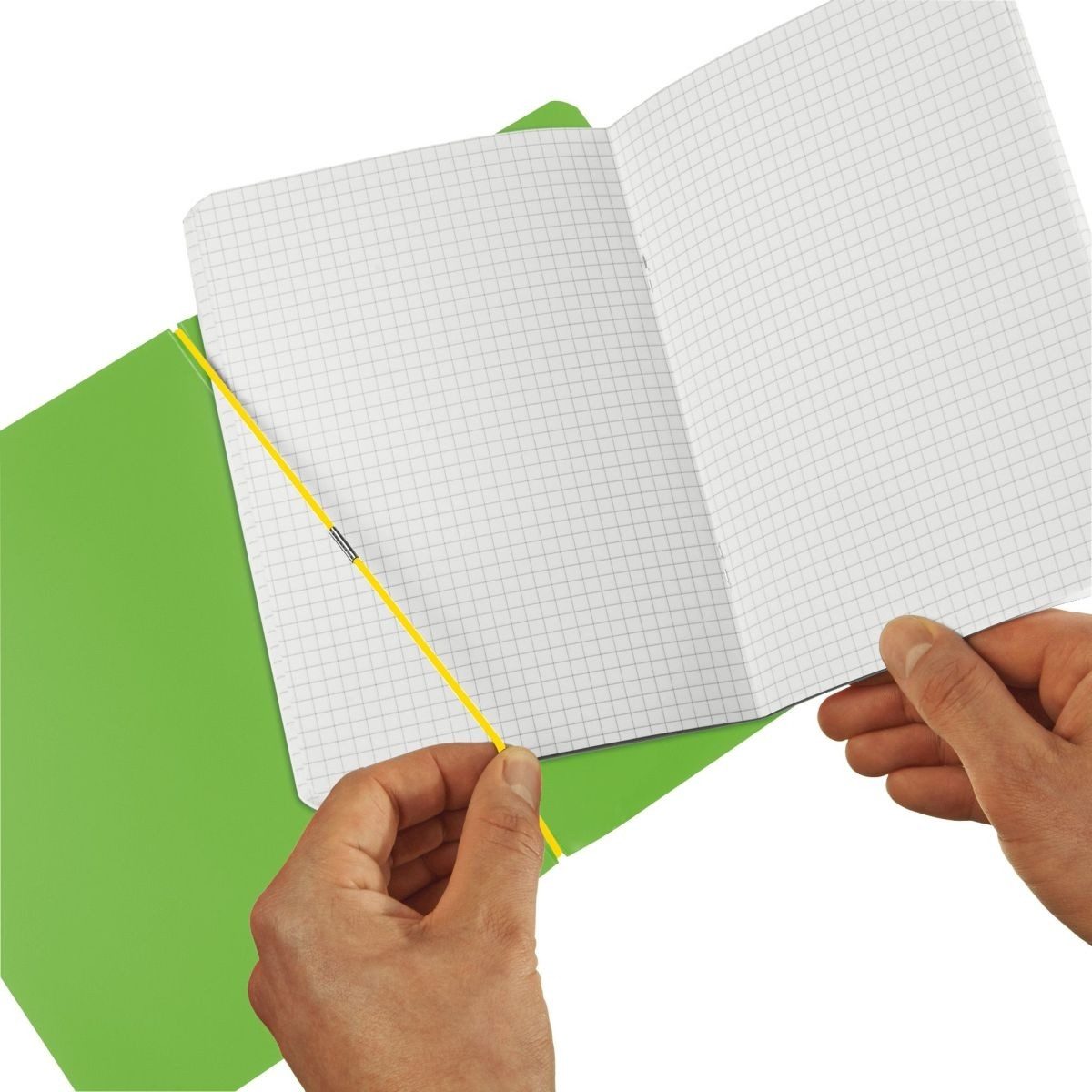 Notizbuch Notizheft flex PP A5 40 Blatt kariert hellgrün.