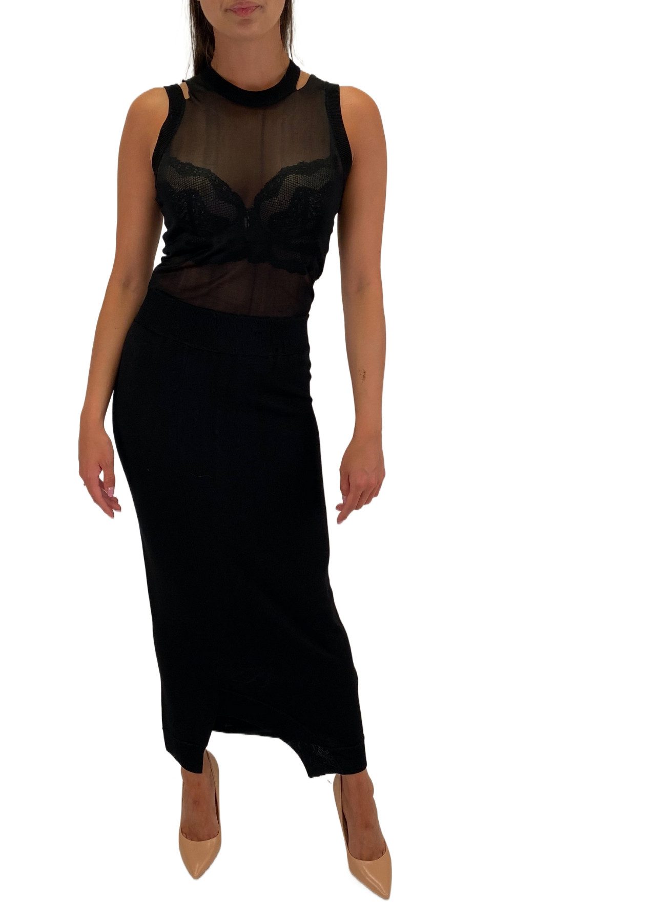 Abendkleid Diesel M-Doble Dress Damen Kleid Schwarz