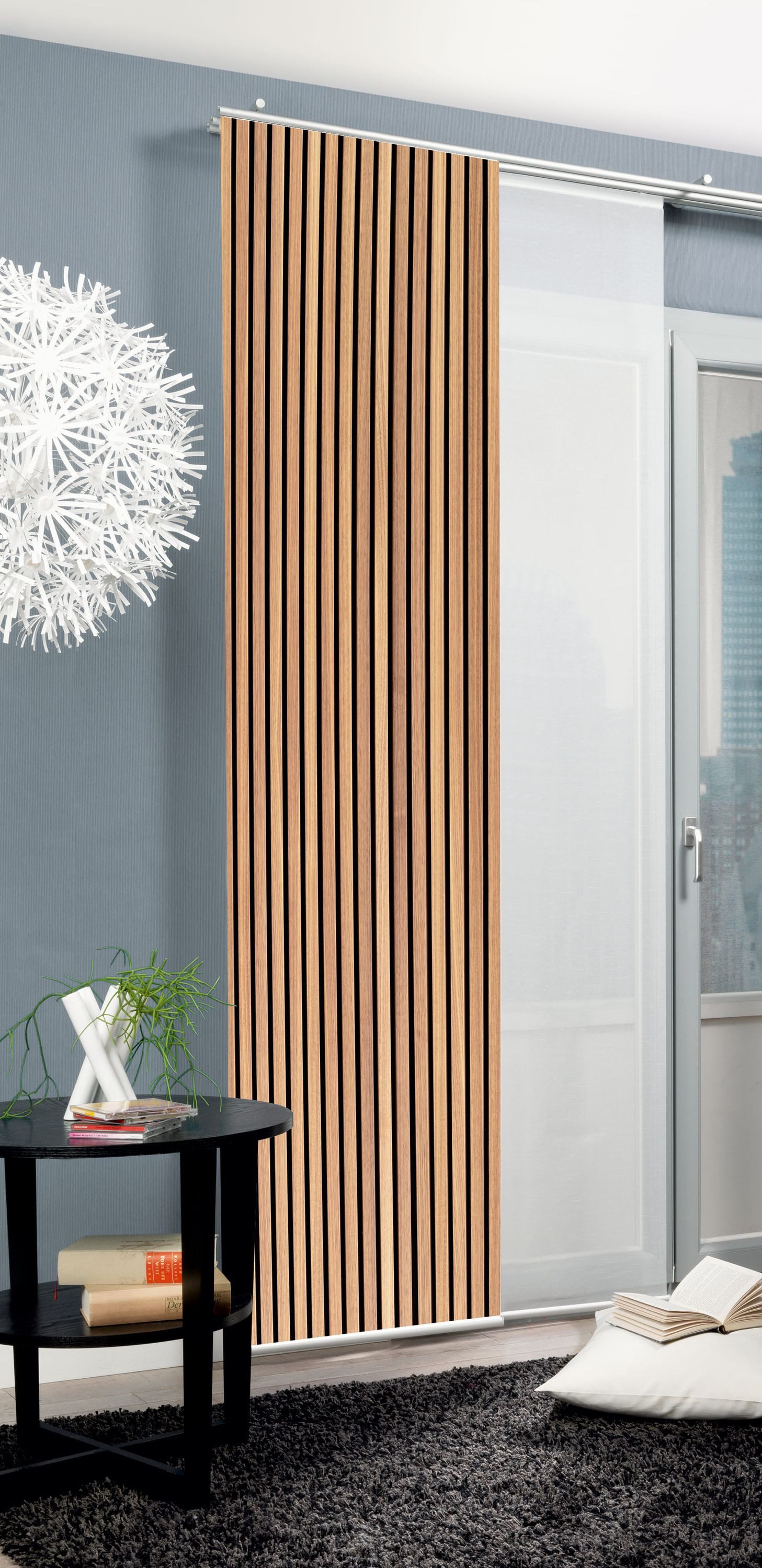 HOME WOHNIDEEN Schiebegardine Schiebegardine PANILO, Seidenoptik, blickdicht, 245x60 cm, Paneele (1 St), Paneelwagen, blickdicht, 100% Polyester
