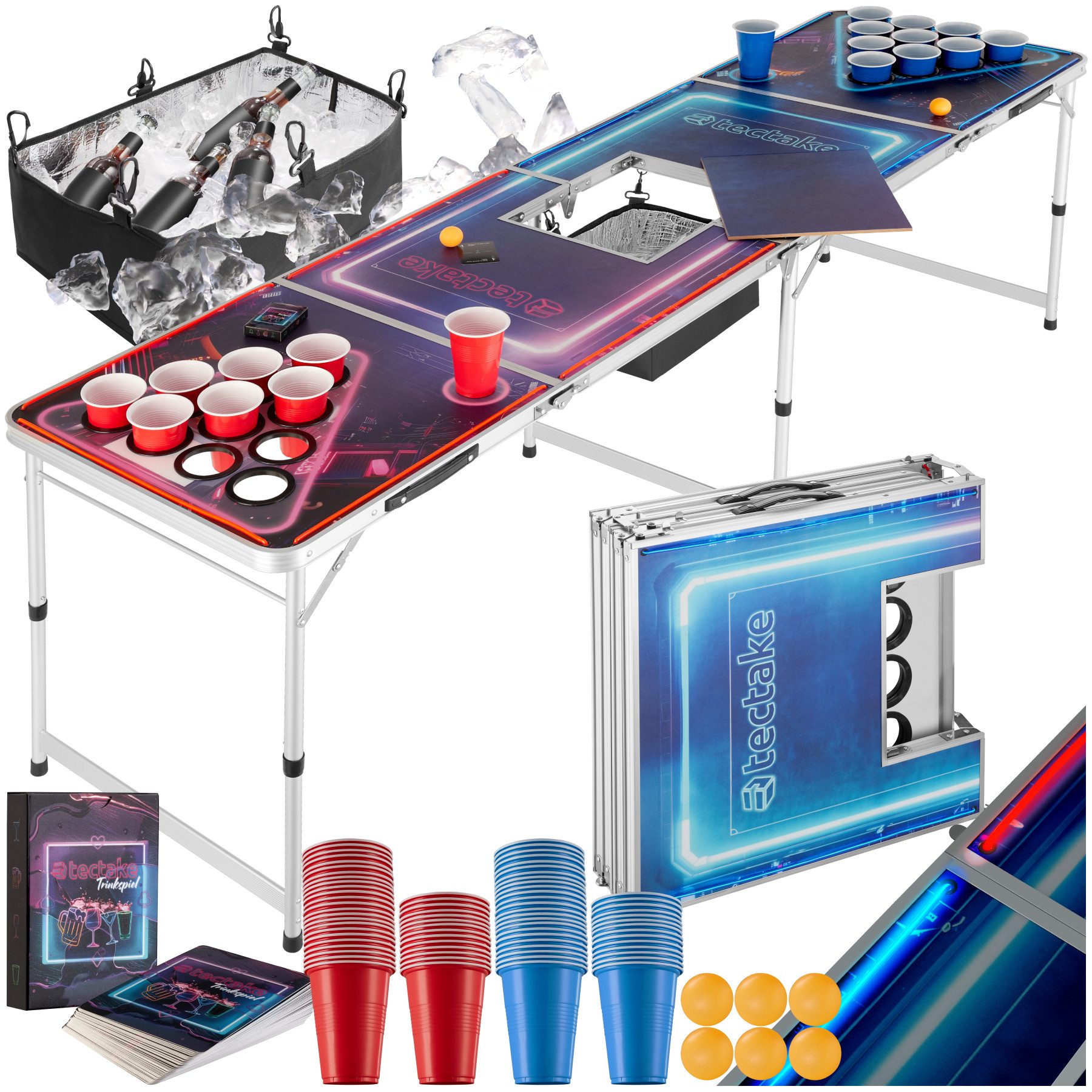 tectake Spieltisch Bierpongtisch, aus Aluminium, mit günstig online kaufen