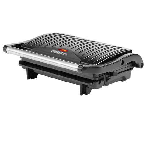 monzana Kontaktgrill, 750 W, Antihaftbeschichtete Grillplatten herausnehmbare Auffangschale