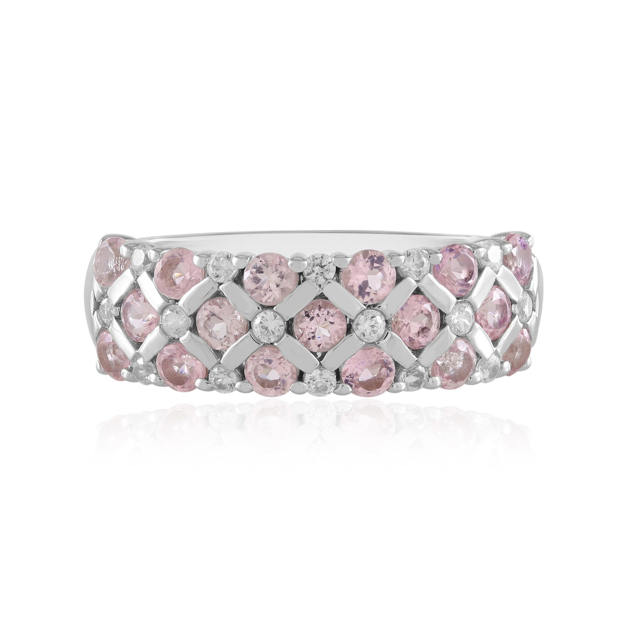 Cavill Silberring Cavill Platinierter Silberring mit 1,43 ct pink Turmalin & Zirkon (1-tlg)